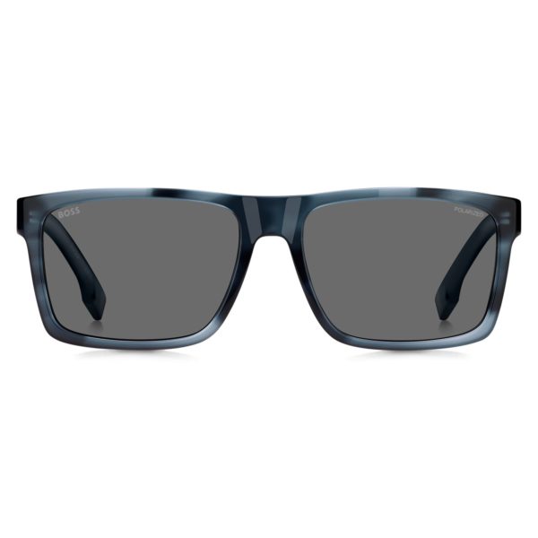 Hugo Boss Lunettes de soleil en acétate bleu avec monture à motif