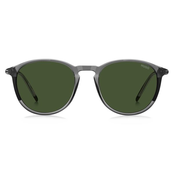 Hugo Boss Lunettes de soleil en acétate gris avec branches tubulaires en métal