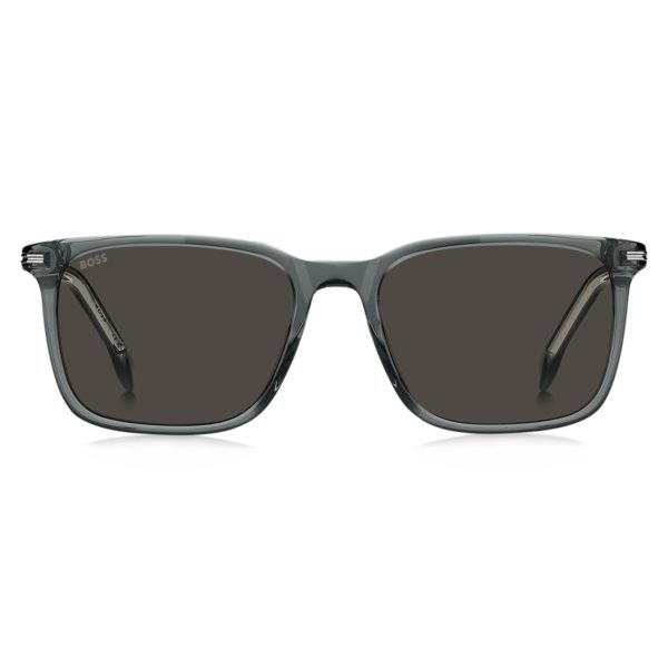 Hugo Boss Lunettes de soleil en acétate gris avec finitions argentées