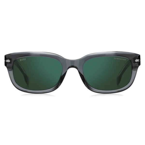 Hugo Boss Lunettes de soleil en acétate gris avec verres de couleur verte