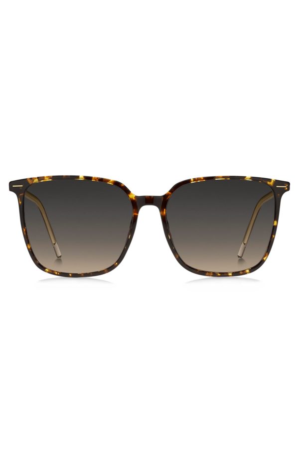 Hugo Boss Lunettes de soleil en acétate imitation corne avec logo gravé au laser