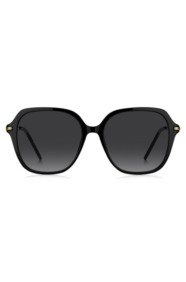 Hugo Boss Lunettes de soleil en acétate noir avec branches en métal
