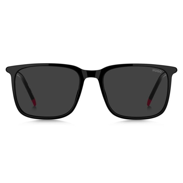 Hugo Boss Lunettes de soleil en acétate noir avec branches tubulaires en métal