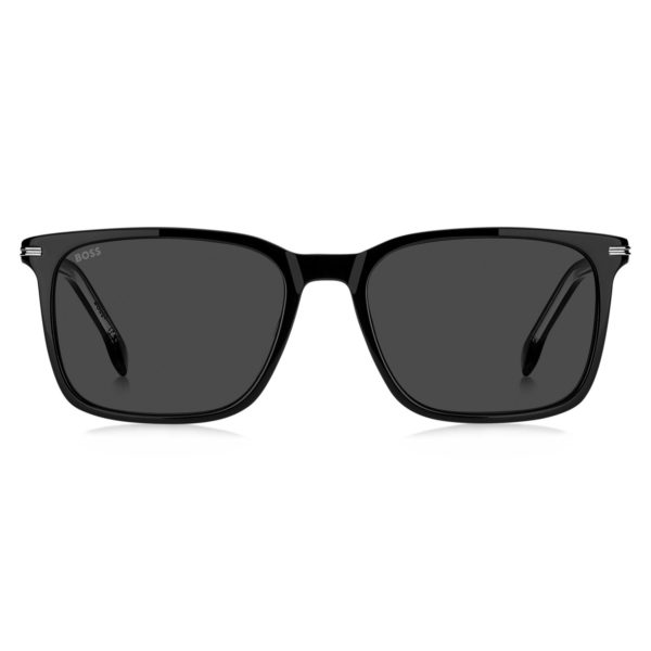 Hugo Boss Lunettes de soleil en acétate noir avec finitions argentées