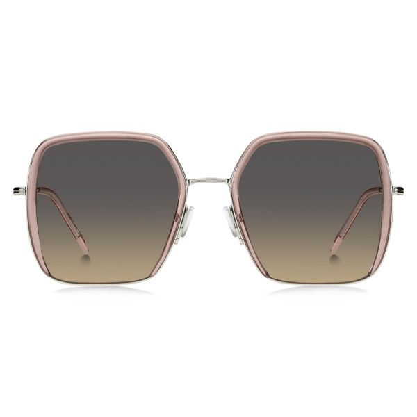Hugo Boss Lunettes de soleil en acétate rose et acier argenté