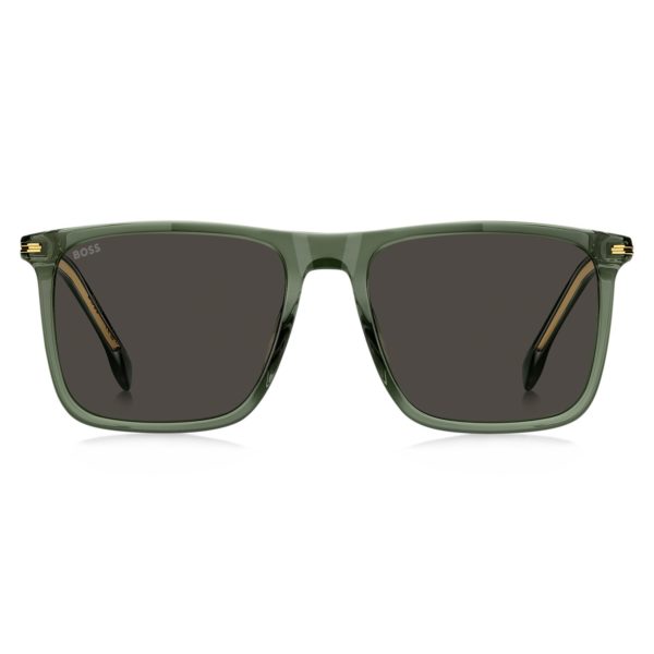 Hugo Boss Lunettes de soleil en acétate vert avec finitions dorées