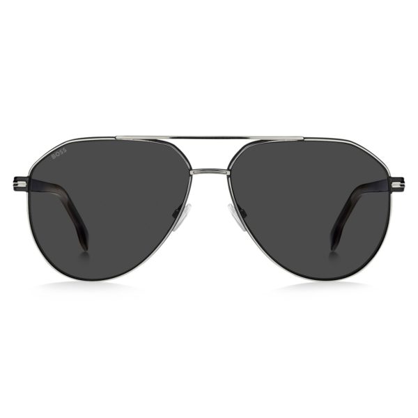 Lunettes de soleil en acier avec branches en acétate à effet dégradé – Hugo Boss