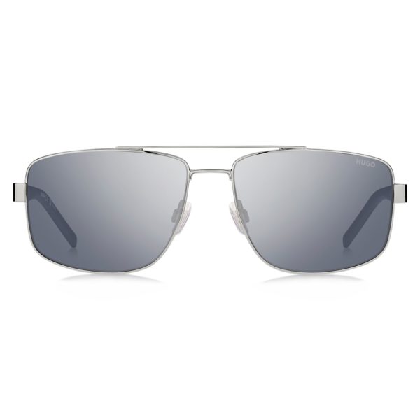 Lunettes de soleil en métal à double pont avec des détails bleus – Hugo Boss