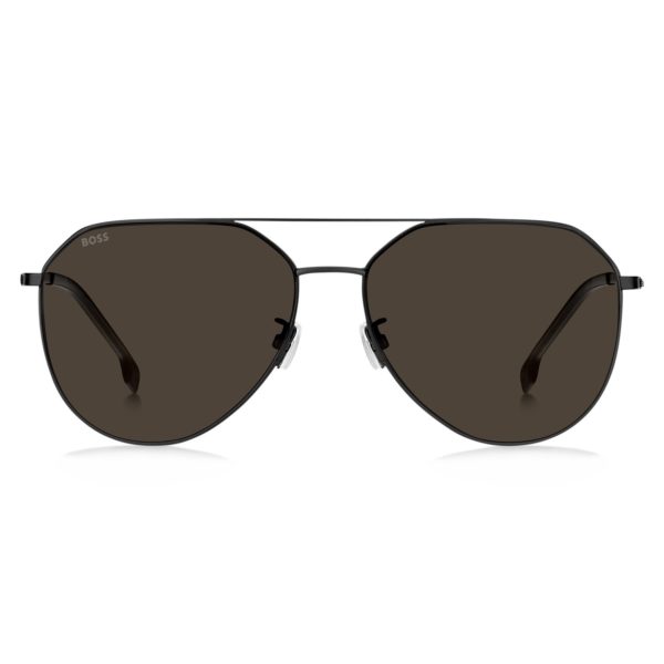 Hugo Boss Lunettes de soleil en métal noir avec branches en titane