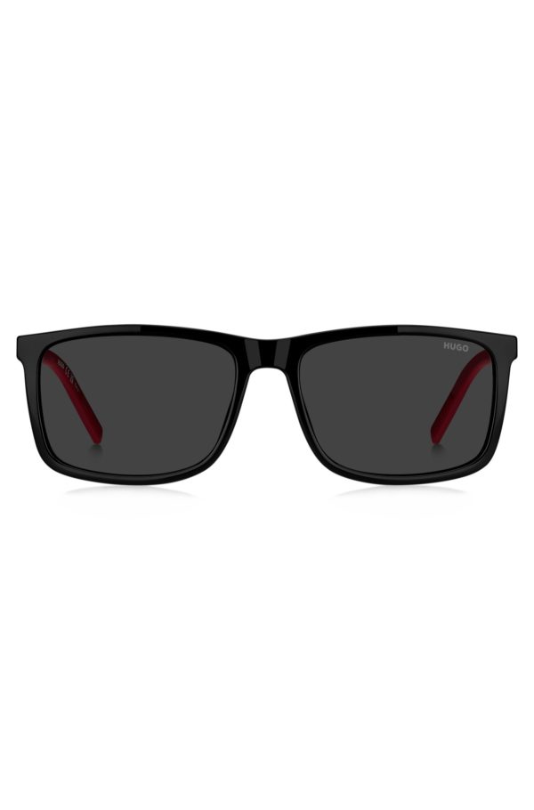 Hugo Boss Lunettes de soleil noires avec branches bicolores