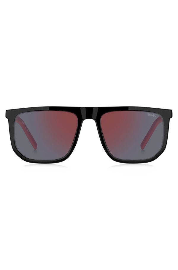Hugo Boss Lunettes de soleil noires avec branches bicolores