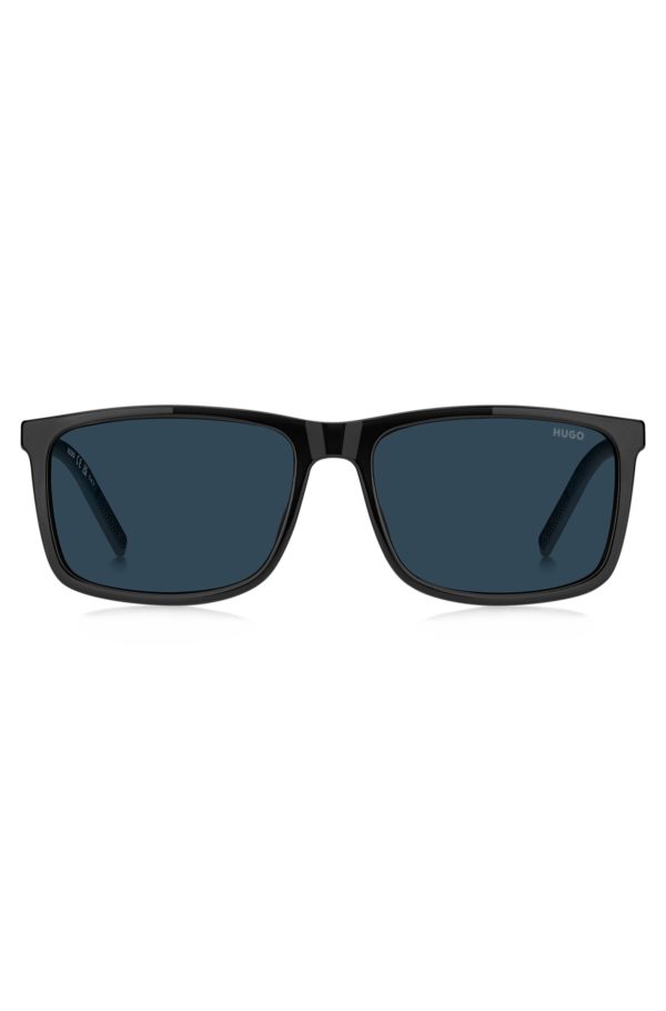 Hugo Boss Lunettes de soleil noires avec verres teintés bleus