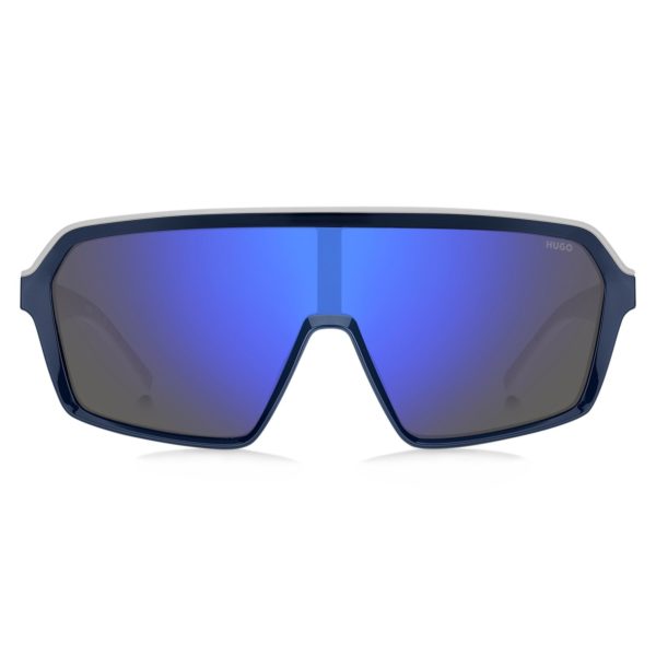 Hugo Boss Lunettes de soleil style masque avec verres teintés bleus