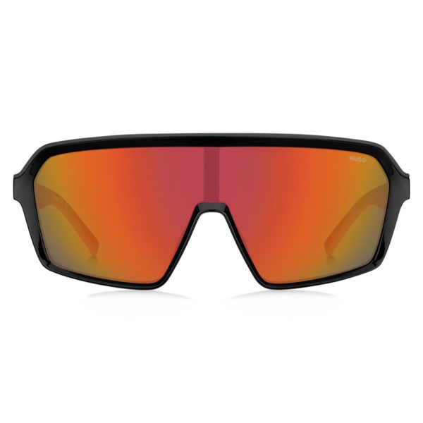 Hugo Boss Lunettes de soleil style masque avec verres teintés rouges