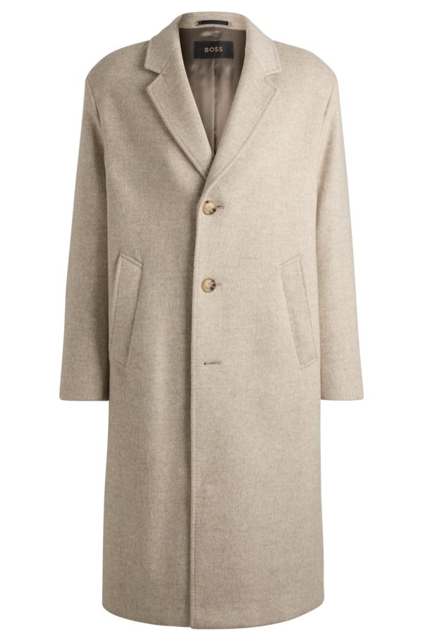 Hugo Boss Manteau Regular en laine mélangée à du cachemire