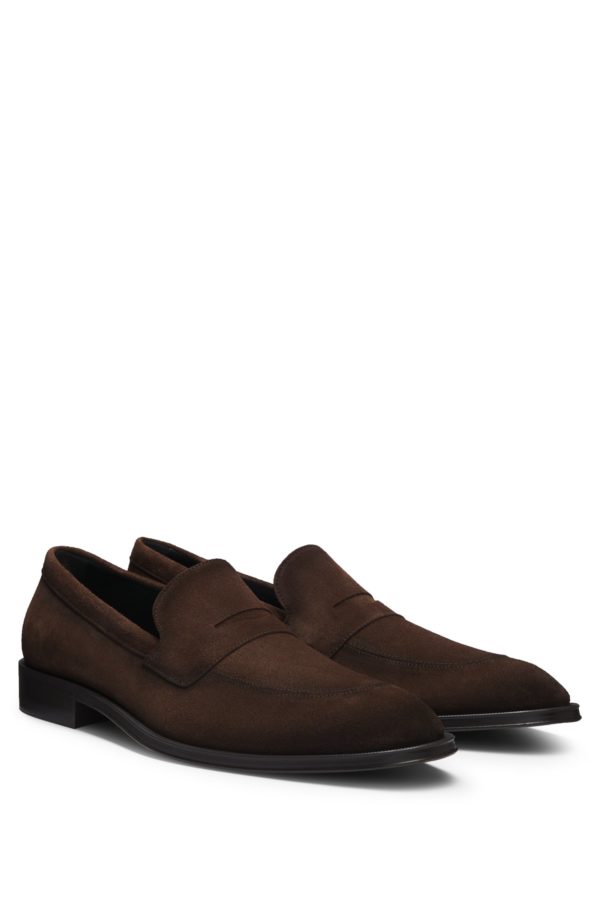 Hugo Boss Mocassins Penny en cuir suédé confectionnés en Italie