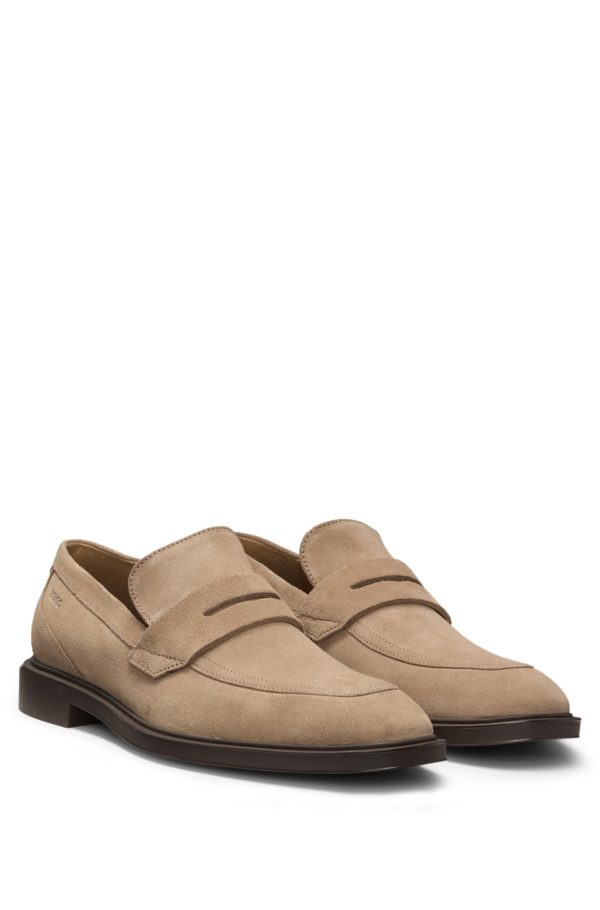 Hugo Boss Mocassins en cuir suédé avec finition Penny