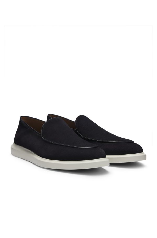 Hugo Boss Mocassins en cuir suédé avec logos