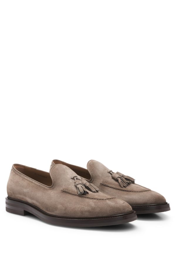 Hugo Boss Mocassins en cuir suédé avec pampilles