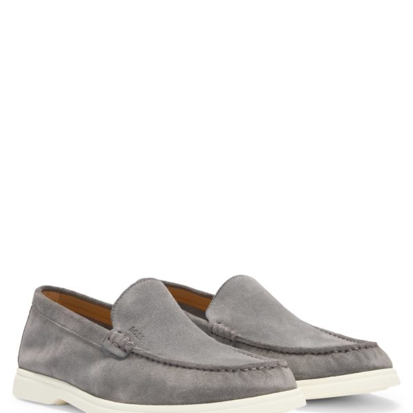 Mocassins en cuir suédé avec semelle extérieure contrastante – Hugo Boss