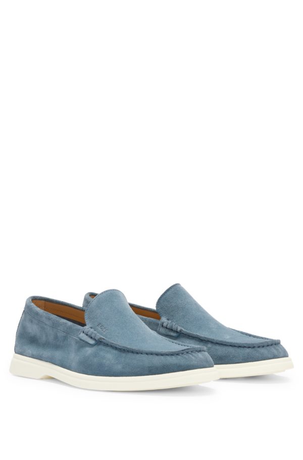 Hugo Boss Mocassins en cuir suédé avec semelle extérieure contrastante