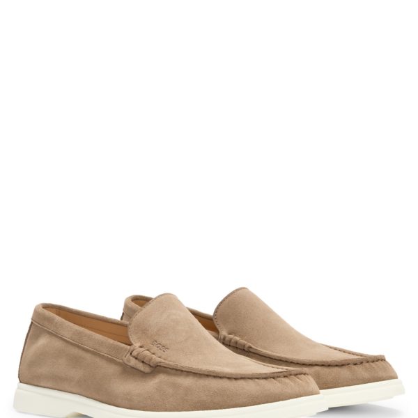 Mocassins en cuir suédé avec semelle extérieure contrastante – Hugo Boss