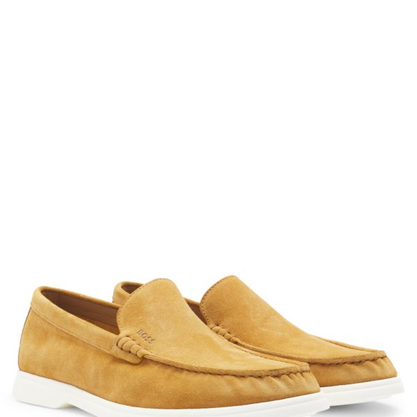 Mocassins en cuir suédé avec semelle extérieure contrastante – Hugo Boss