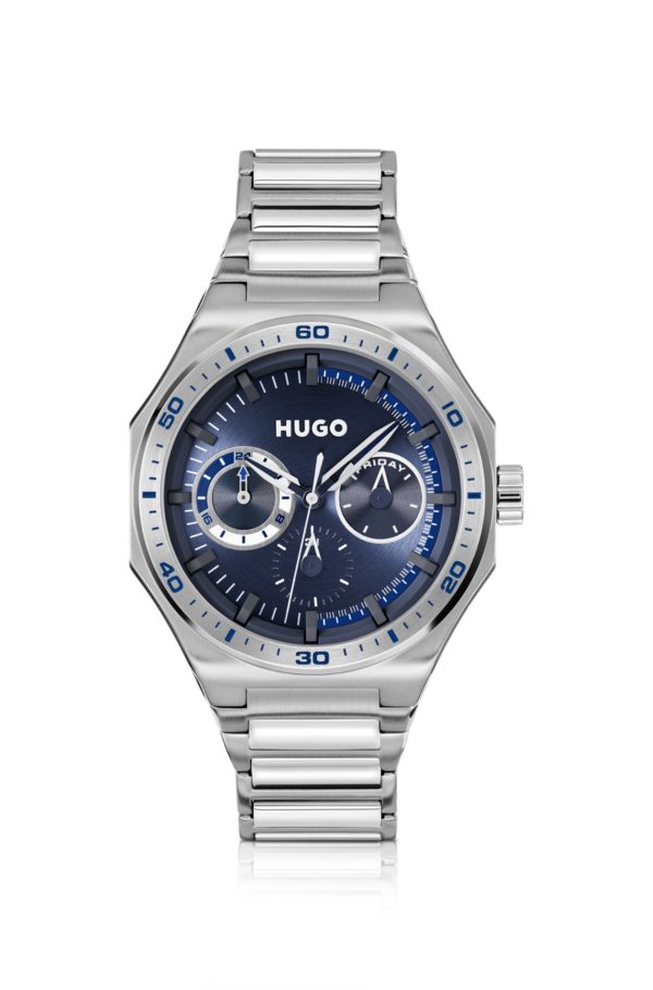 Hugo Boss Montre argentée à cadran bleu