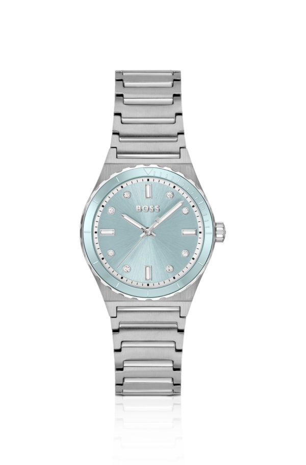 Hugo Boss Montre argentée à cadran bleu