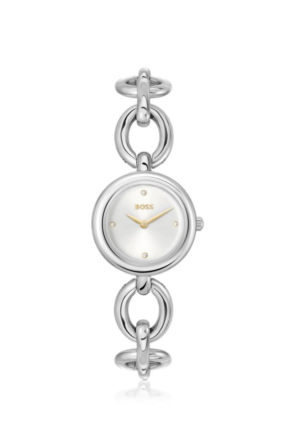 Hugo Boss Montre argentée avec bracelet à anneaux