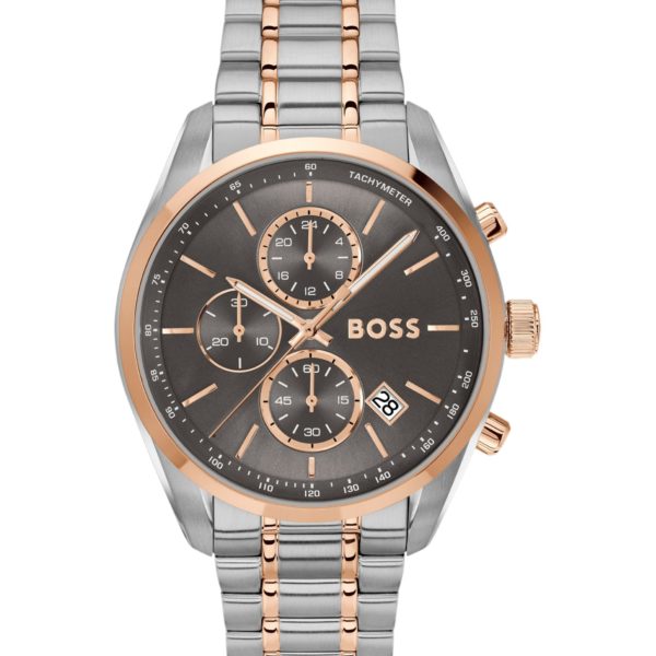 Hugo Boss Montre chronographe bicolore à cadran gris