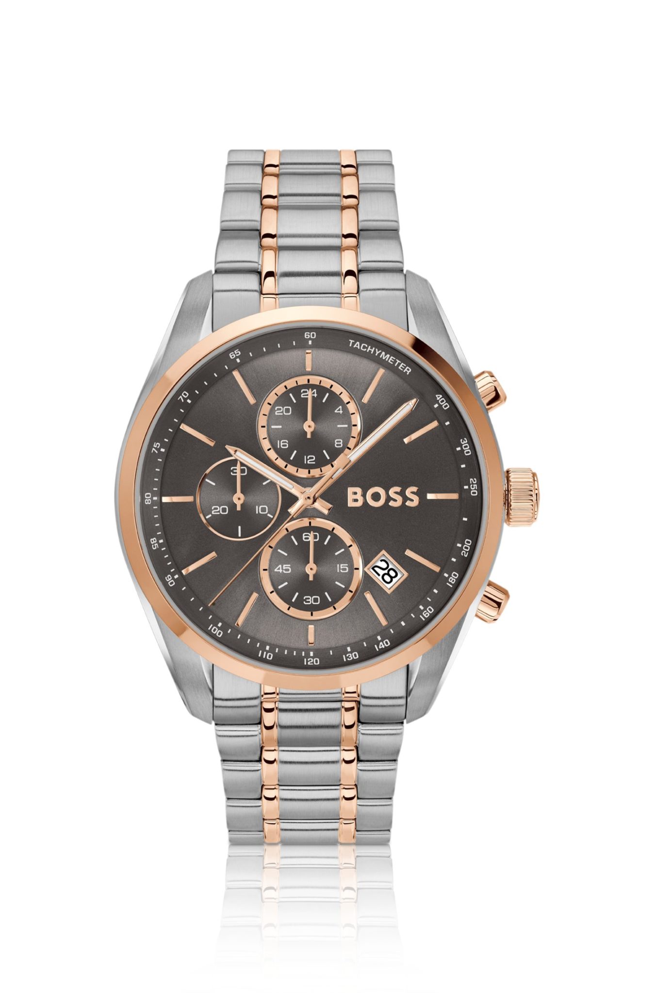 Hugo Boss Montre chronographe bicolore à cadran gris