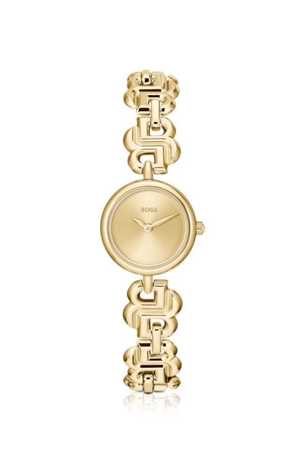 Hugo Boss Montre dorée avec bracelet à monogramme Double B