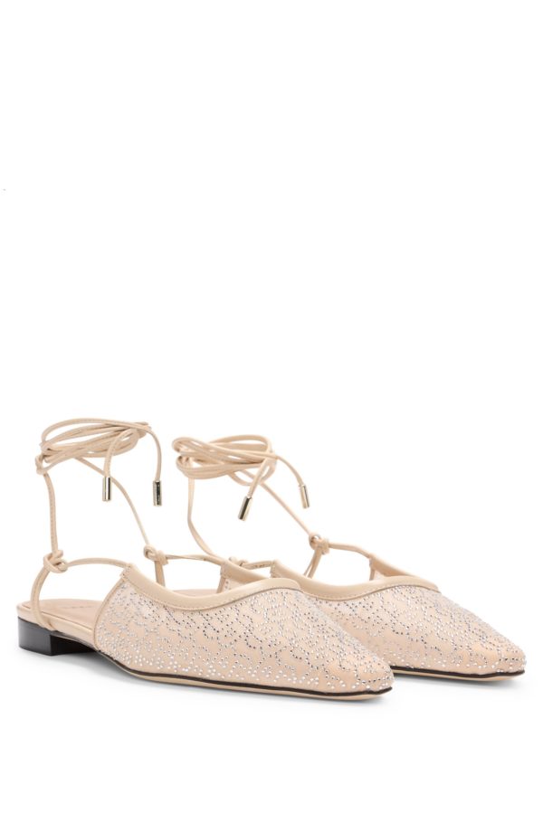 Hugo Boss Mules en mesh ornées de strass