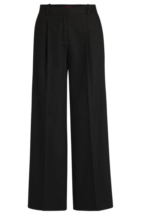 Hugo Boss Pantalon Regular en lin mélangé