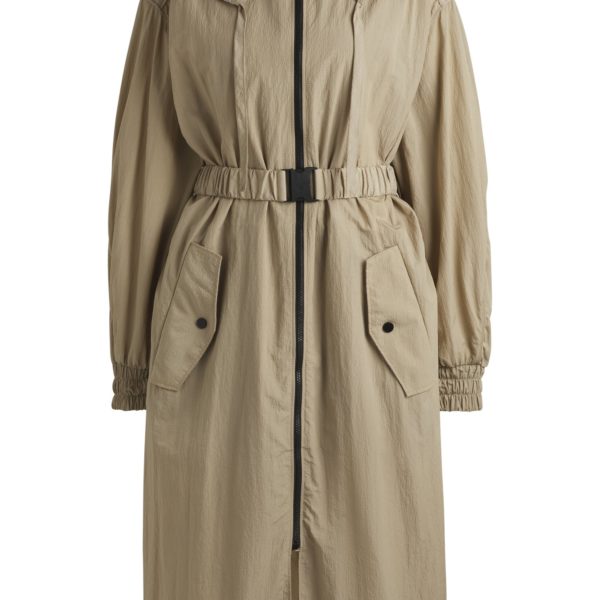 Hugo Boss Parka longue en seersucker avec ceinture