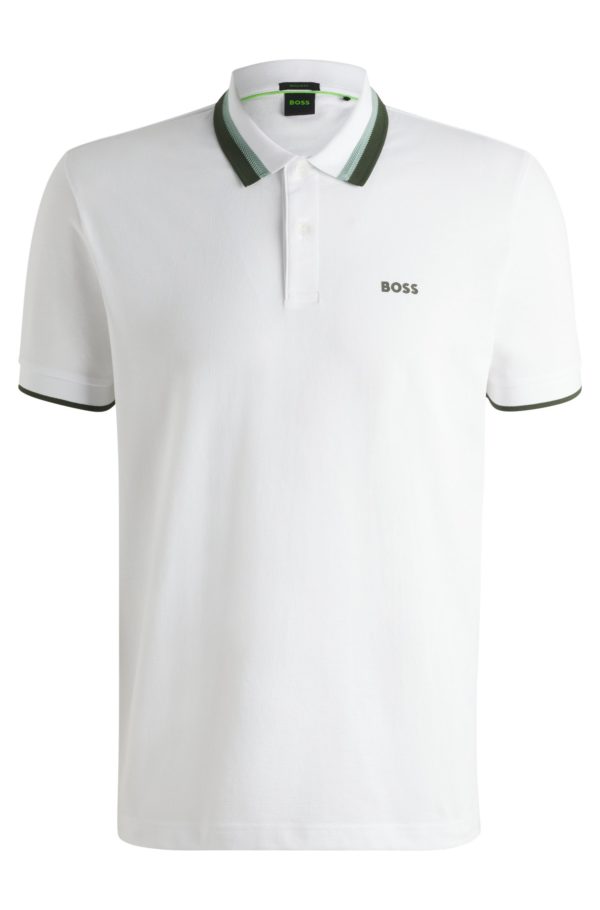 Hugo Boss Polo Paddy actif à rayures contrastantes