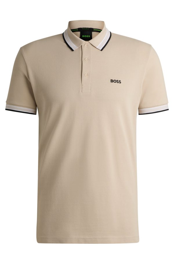 Hugo Boss Polo Paddy en piqué de coton avec sous-col logoté