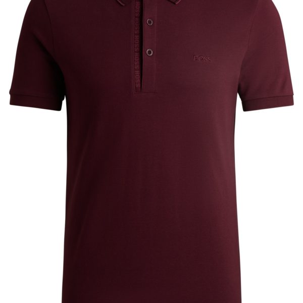 Hugo Boss Polo Slim Fit en piqué de coton avec logo ton sur ton