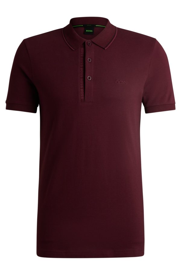 Hugo Boss Polo Slim Fit en piqué de coton avec logo ton sur ton