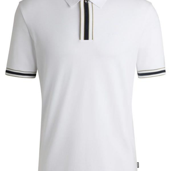Hugo Boss Polo en coton interlock avec liserés contrastants