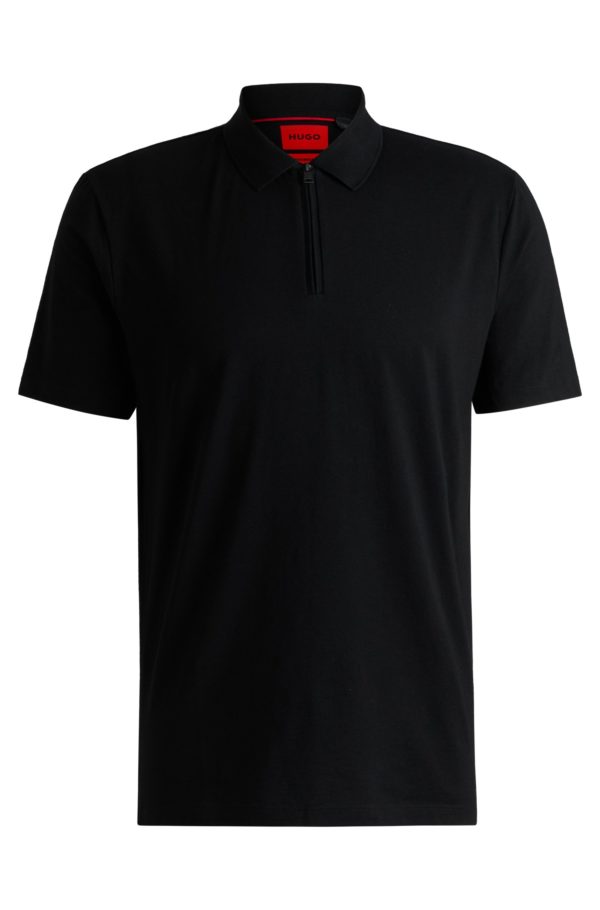 Hugo Boss Polo en jersey flammé à encolure zippée