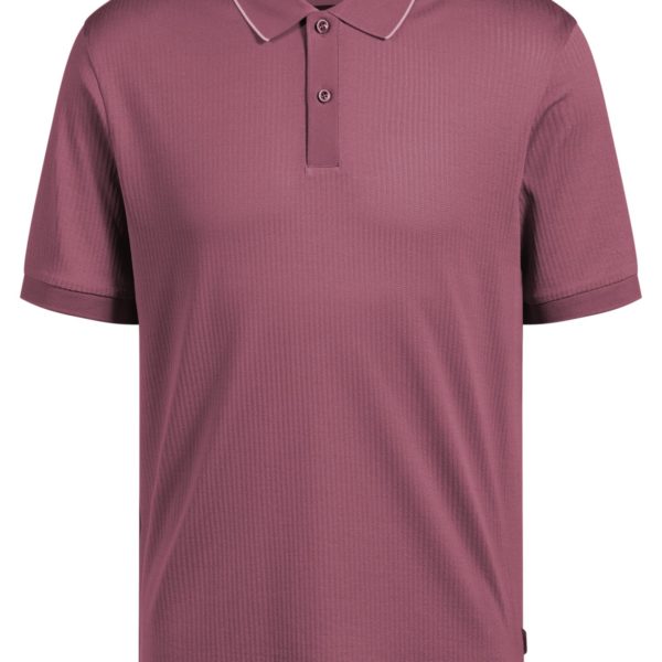 Hugo Boss Polo en soie et coton avec rayures structurées