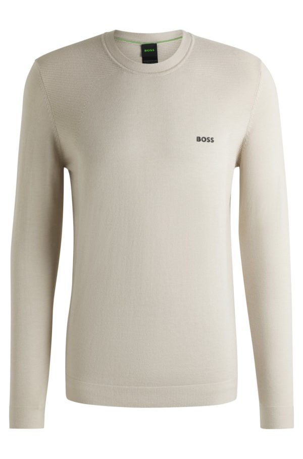 Hugo Boss Pull Regular en coton mélangé avec logo imprimé