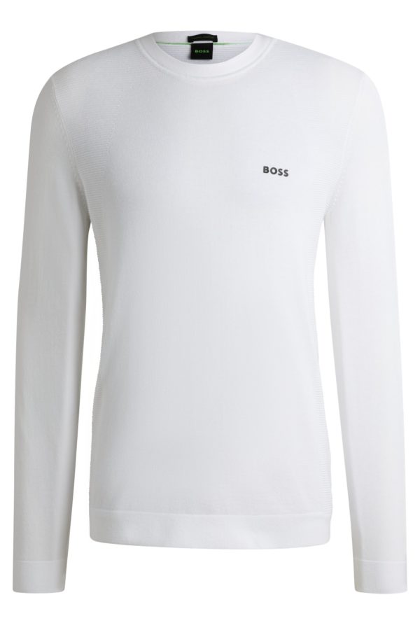 Hugo Boss Pull Regular en coton mélangé avec logo imprimé