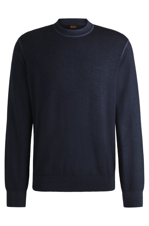 Hugo Boss Pull Regular en laine vierge avec logo brodé