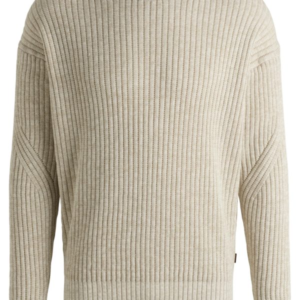 Hugo Boss Pull Relaxed en coton mouliné et lin