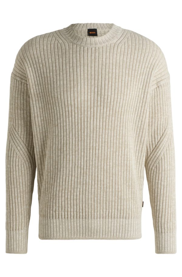 Hugo Boss Pull Relaxed en coton mouliné et lin