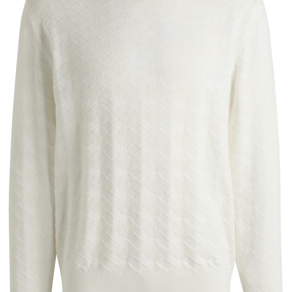 Hugo Boss Pull en coton à motif argyle ton sur ton