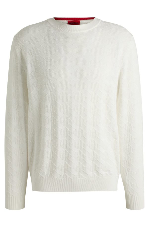 Hugo Boss Pull en coton à motif argyle ton sur ton